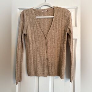 Women's Tan Cable Knit Sweater
